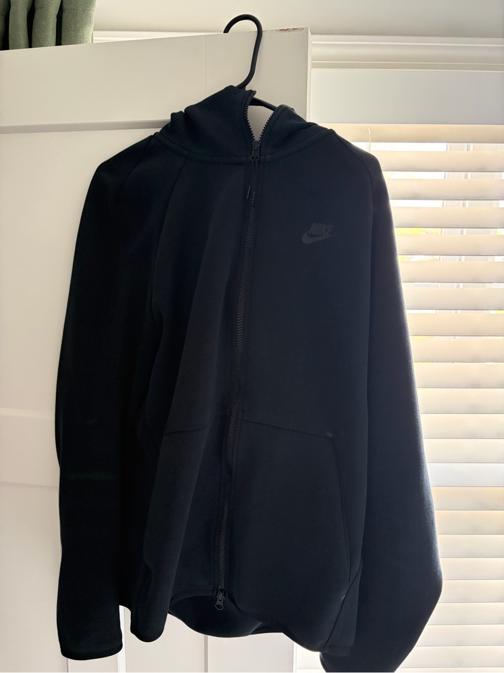 Nike Tech Black Full‑Zip Hoodie Performance Jacket